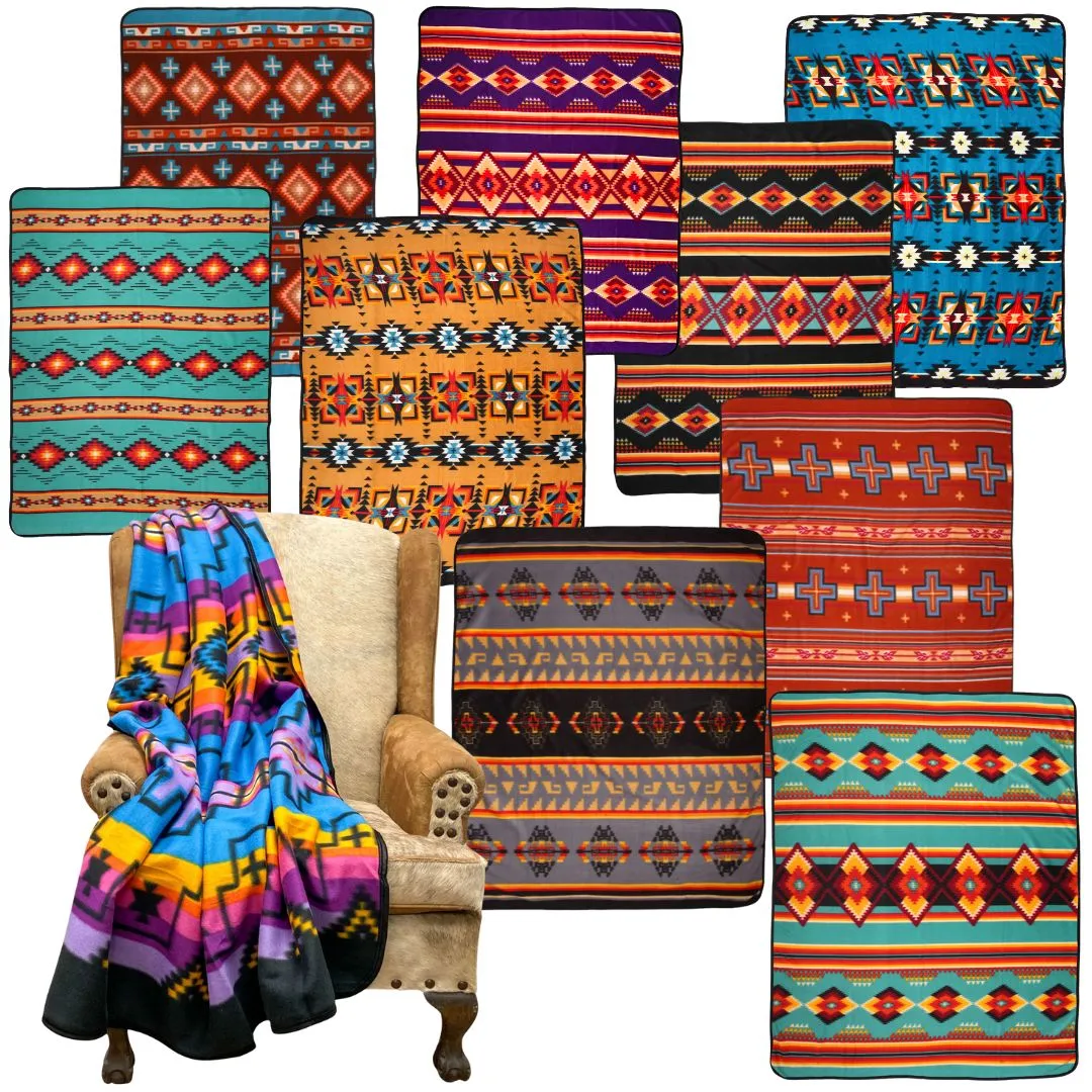 10 Pack Assorted Popular Fleece Lodge Blankets! Only $12.00 ea.
