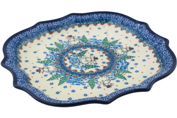 10" 8 Point Plate - Dancing Snowman