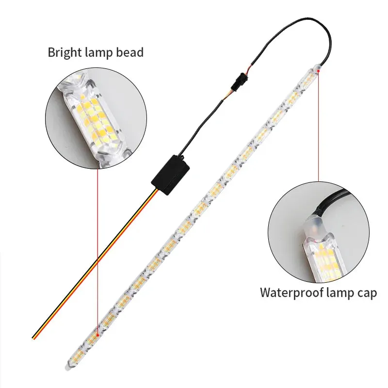 24V Flowing Drl Led Daytime Running Light 2Pcs Sequential Flexible Strip Turn Signal For Car Headlight