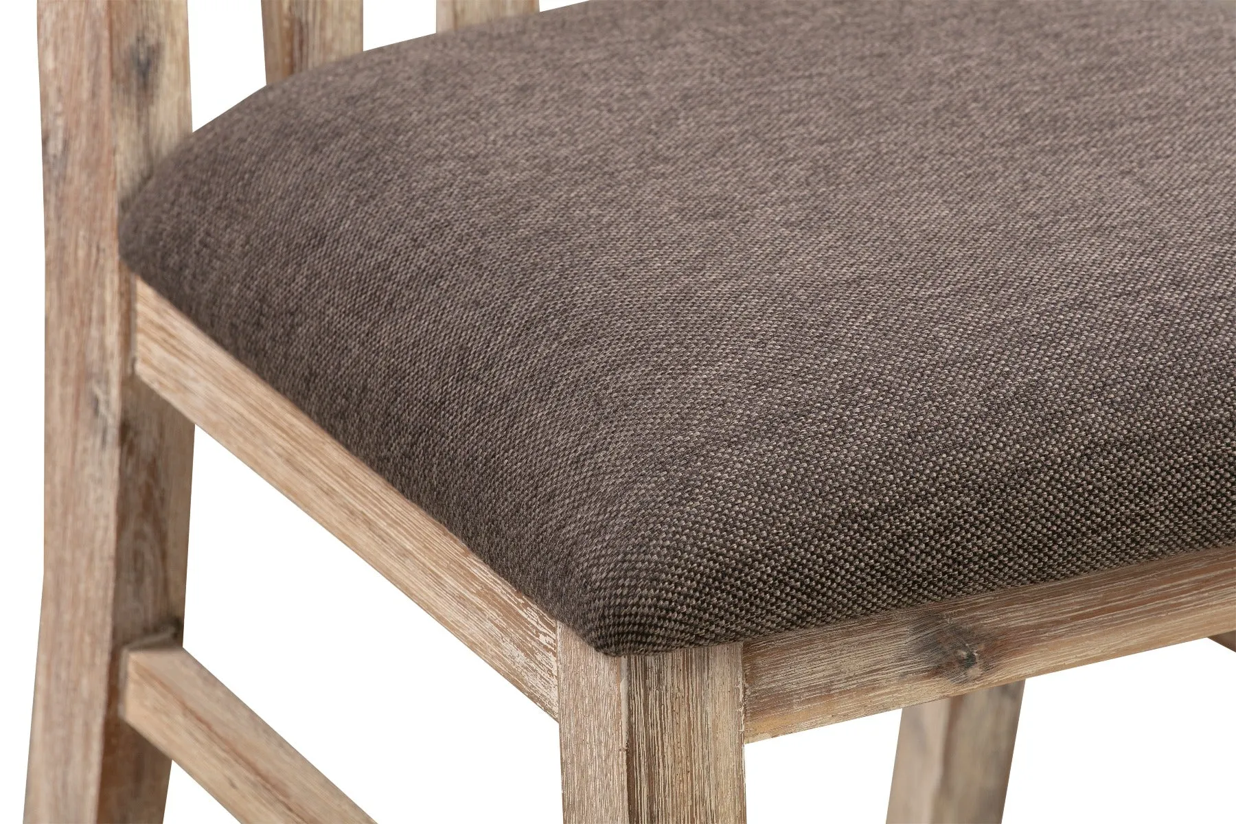 2x Wooden Frame Leatherette Dining Chairs | Solid Acacia Wood & Veneer | Oak Colour