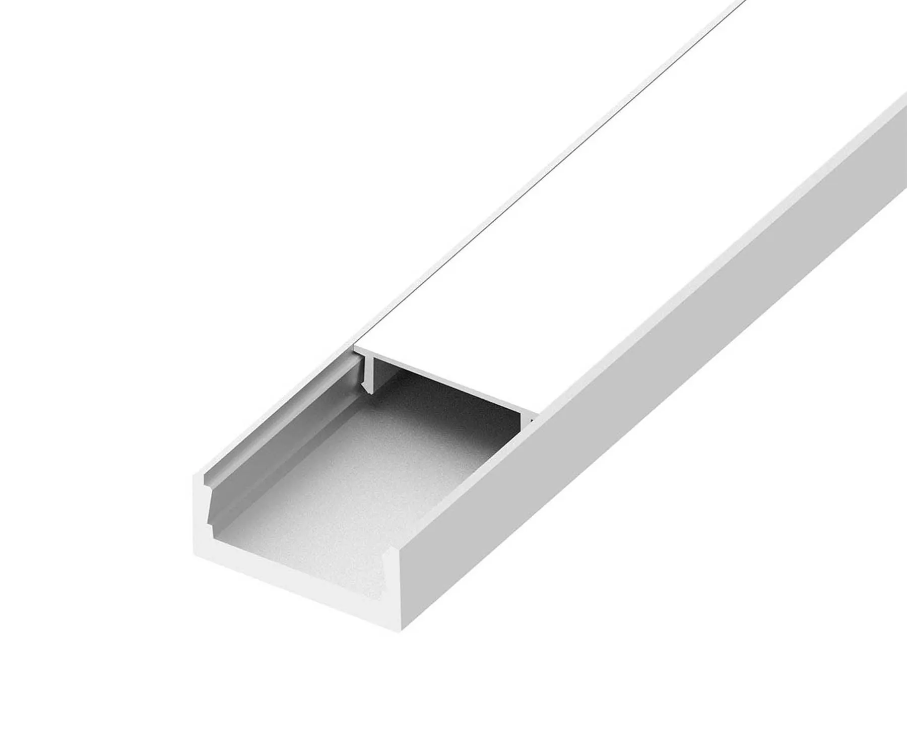 48in. Slim Channel Bundle with Classic Frosted Lens, White