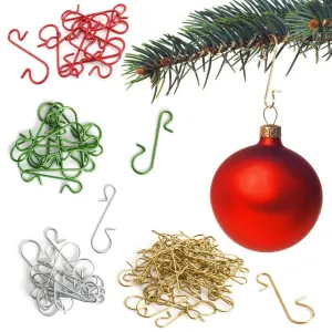 50pcs Christmas Ornament Metal S-Shaped Hooks Holders Christmas Tree Ball Pendant hanging Decoration