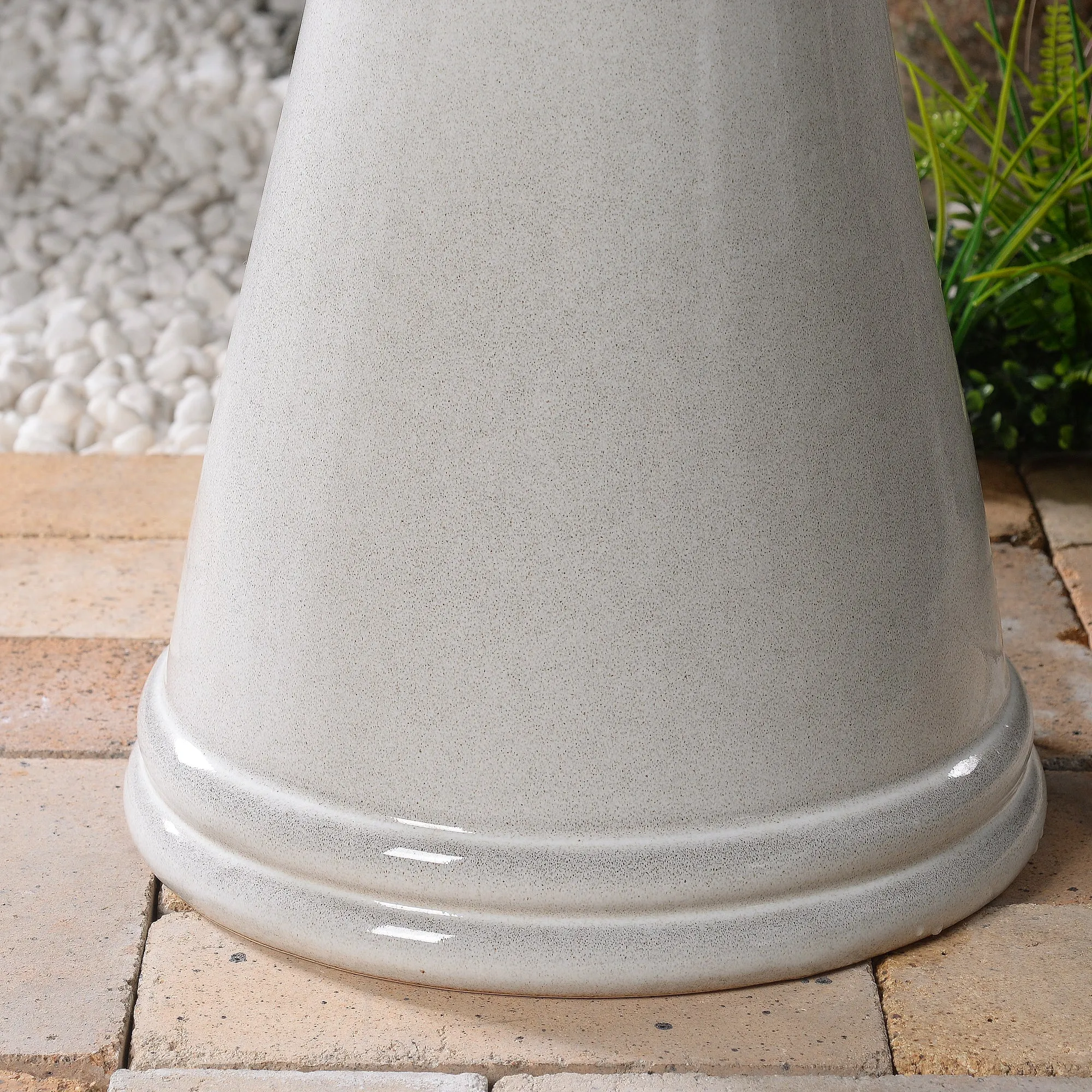 79586-06-IV -  3 Tier Ceramic Fountain with Lights - Ivory Elegance