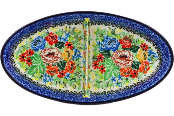 9" Divided Dish - Carnation Valley