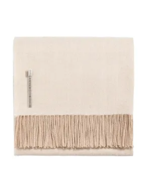 Alicia Adams Alpaca Throw in Oatmeal Herringbone