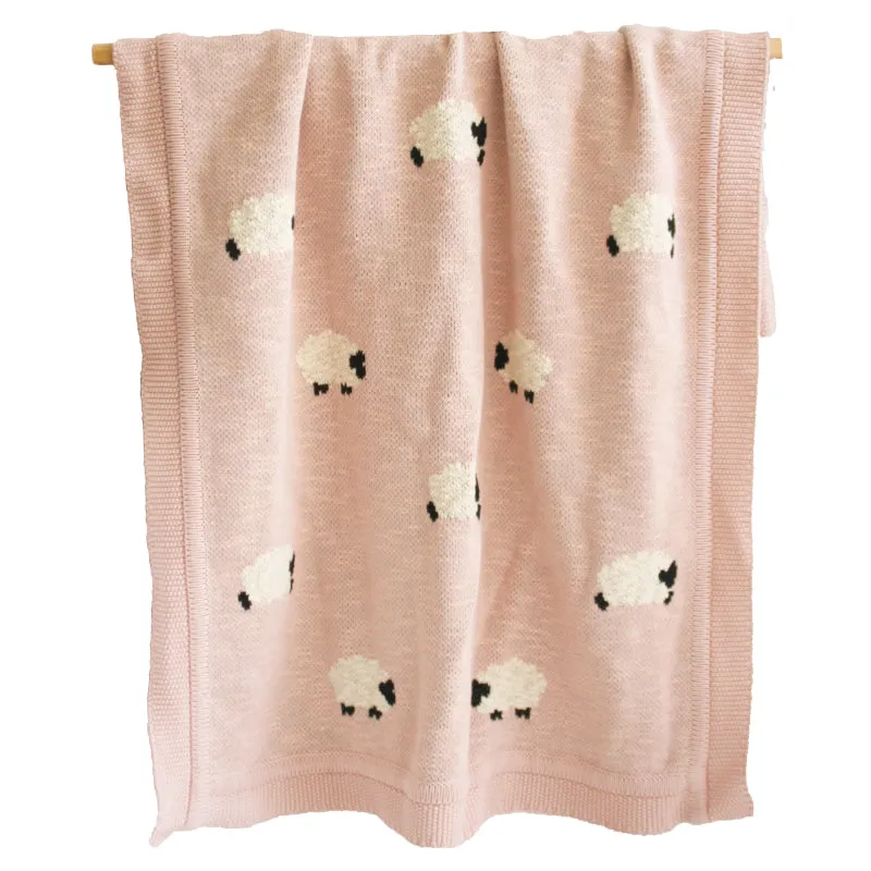 Alimrose - Baa Baa Baby Blanket Organic Cotton - Dusty Pink