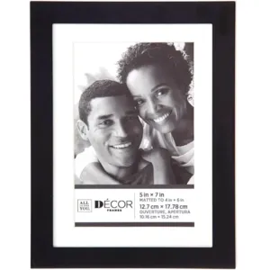 All Things You™ Simple Black Picture Frame w/Matting: 5x7 to 4x6