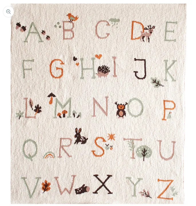 Alphabet Baby Blanket Natural