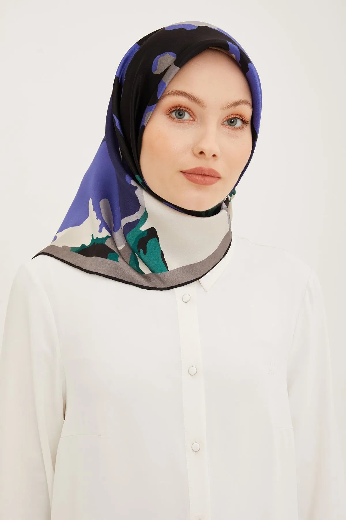 Armine Hibiscus Silk Twill Scarf #7