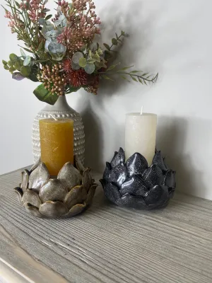 Artichoke Candle Holder - Brown or Grey