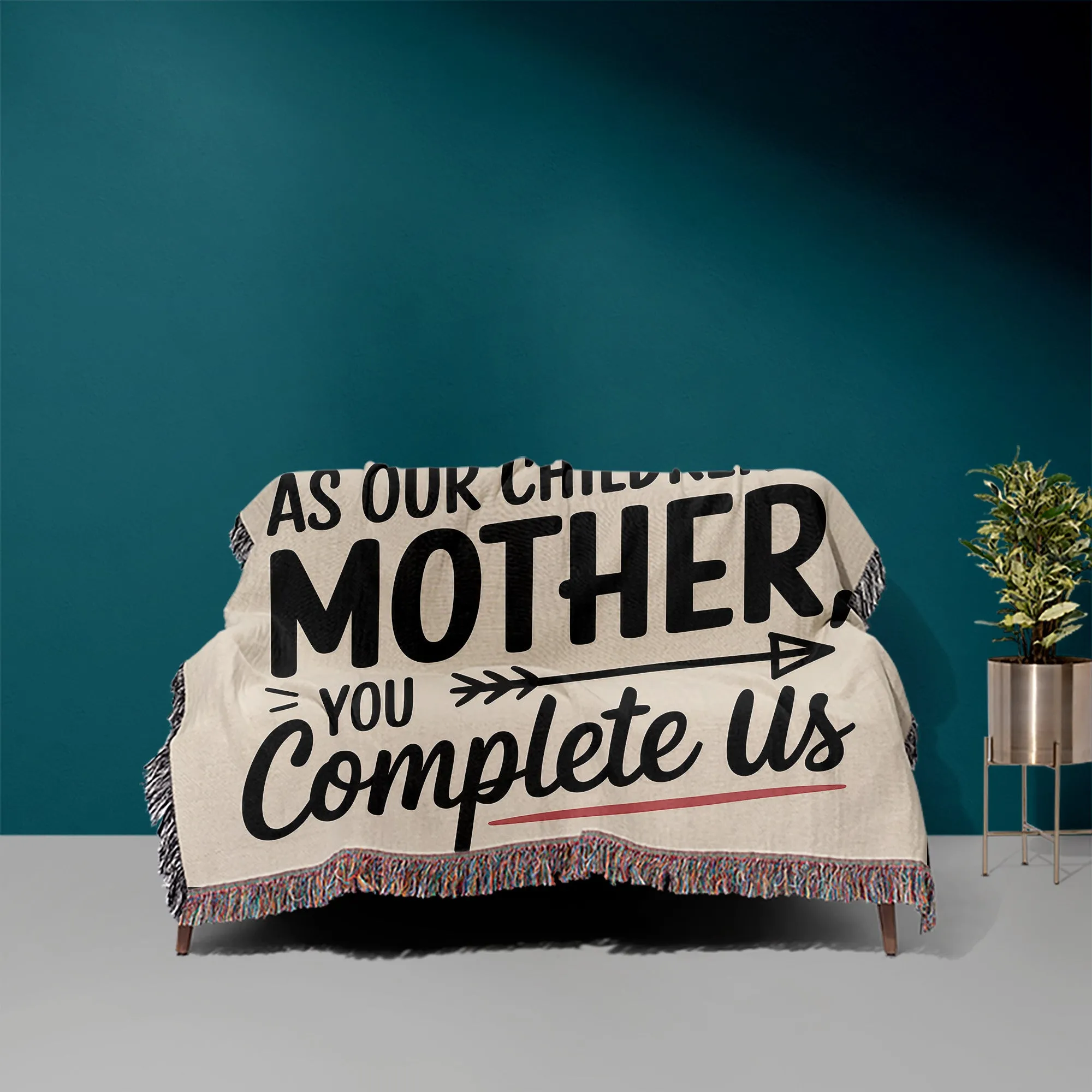 As My Wife You Complete Me 50" x 60" Gift Woven Jacquard Blanket