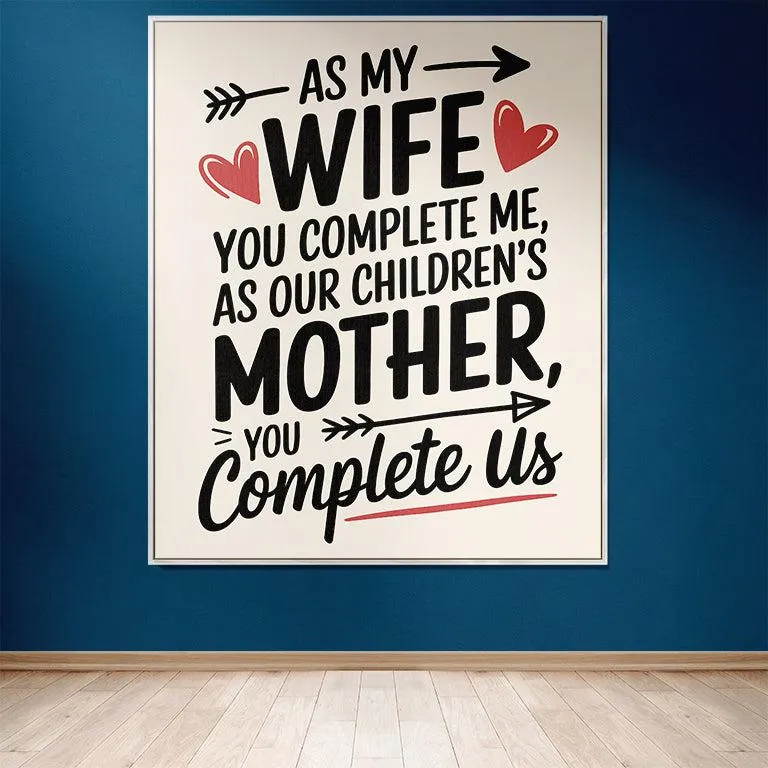 As My Wife You Complete Me 50" x 60" Gift Woven Jacquard Blanket
