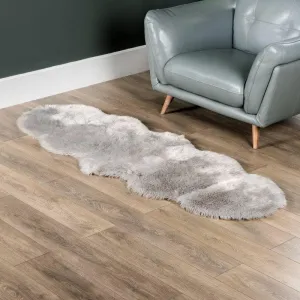 Auckland Silver Faux Fur Rug - 70x200cm