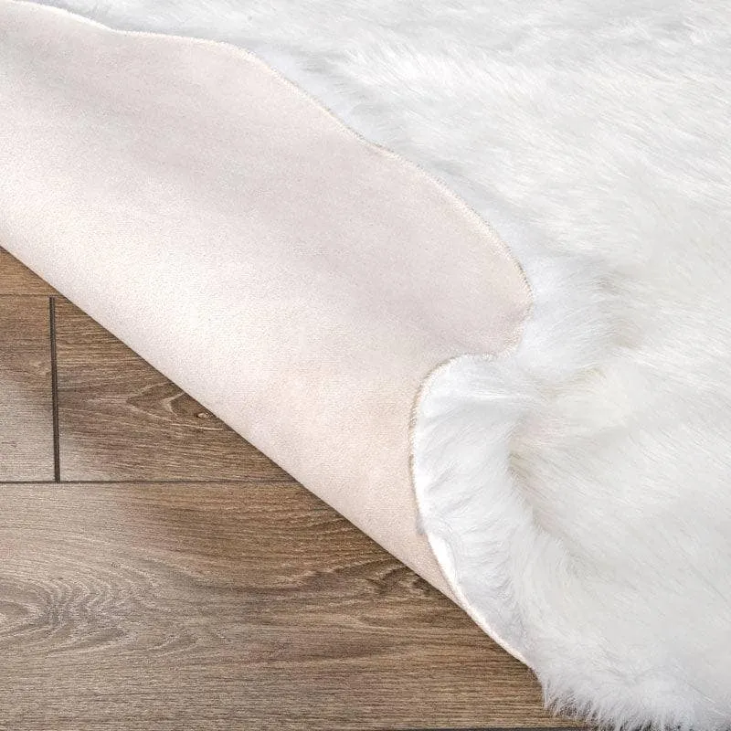Auckland White Faux Fur Rug - 140x200cm