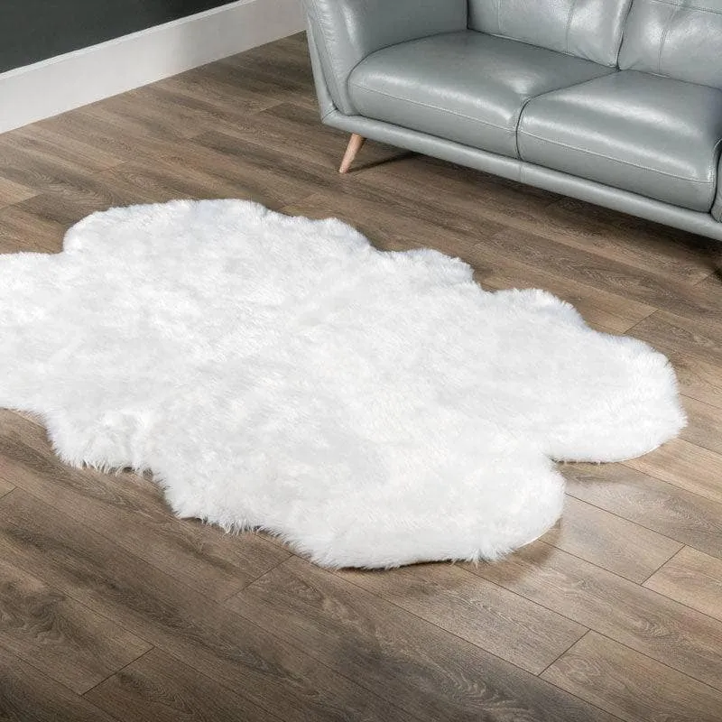 Auckland White Faux Fur Rug - 140x200cm