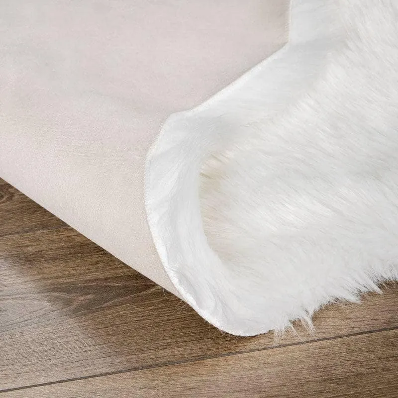 Auckland White Faux Fur Rug - 70x200cm