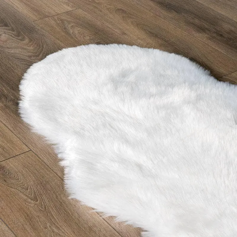 Auckland White Faux Fur Rug - 70x200cm