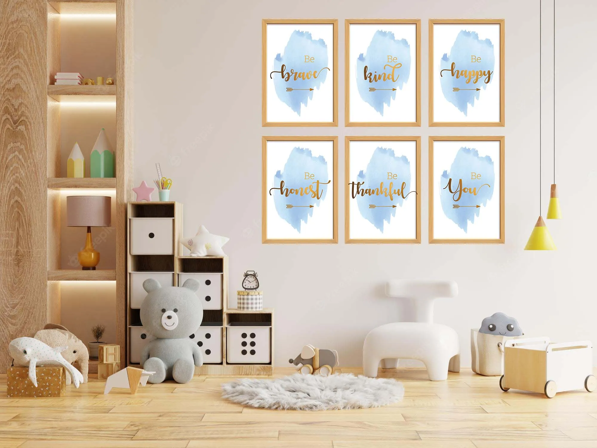 Be Brave, Be Kind, Be You Wall Art - Blue