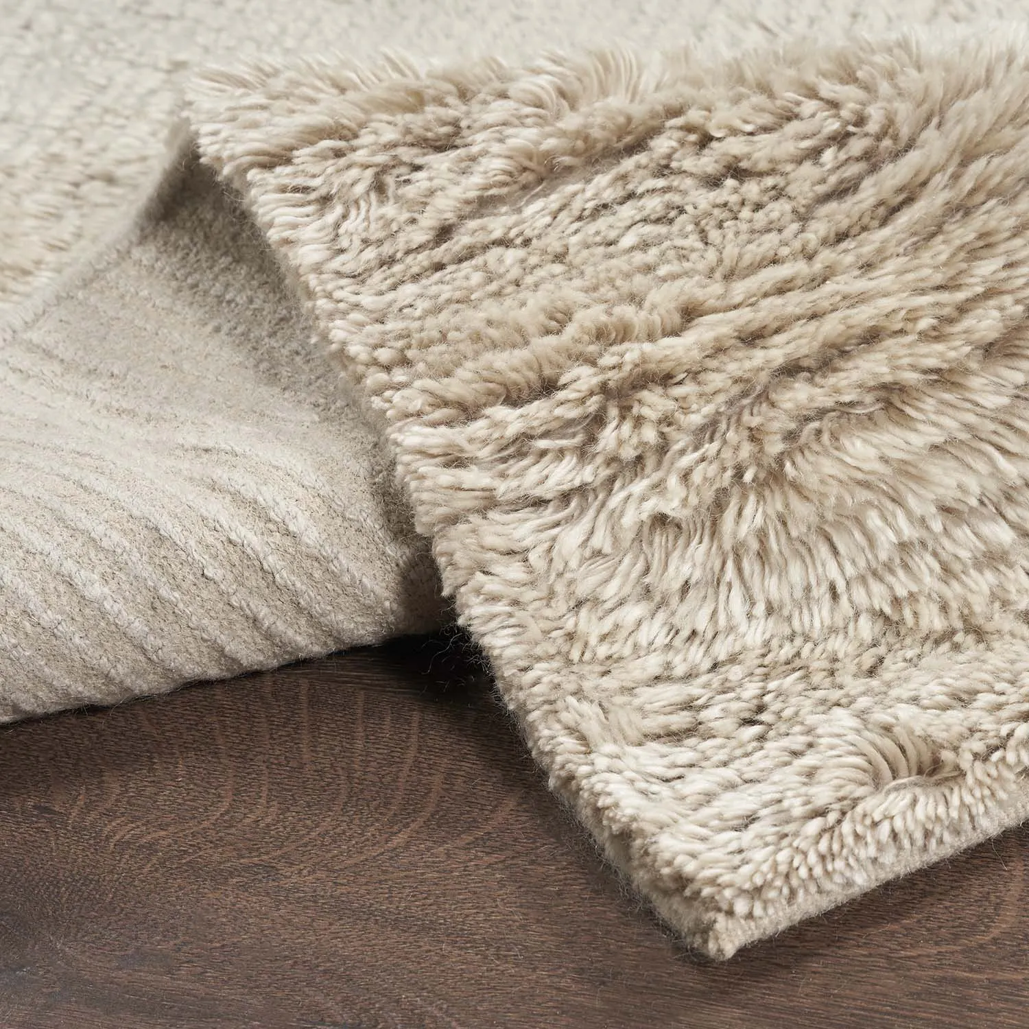 Beige Modern Wool Rug - 6'2" x 9'1"