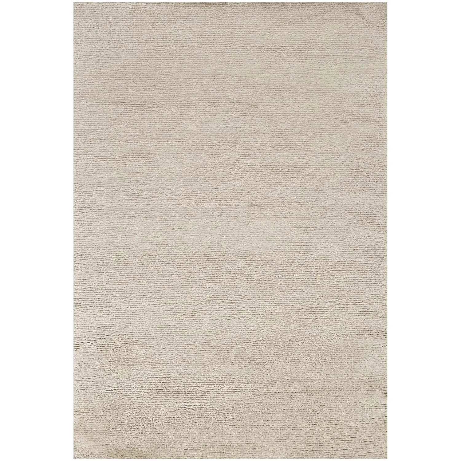 Beige Modern Wool Rug - 6'2" x 9'1"
