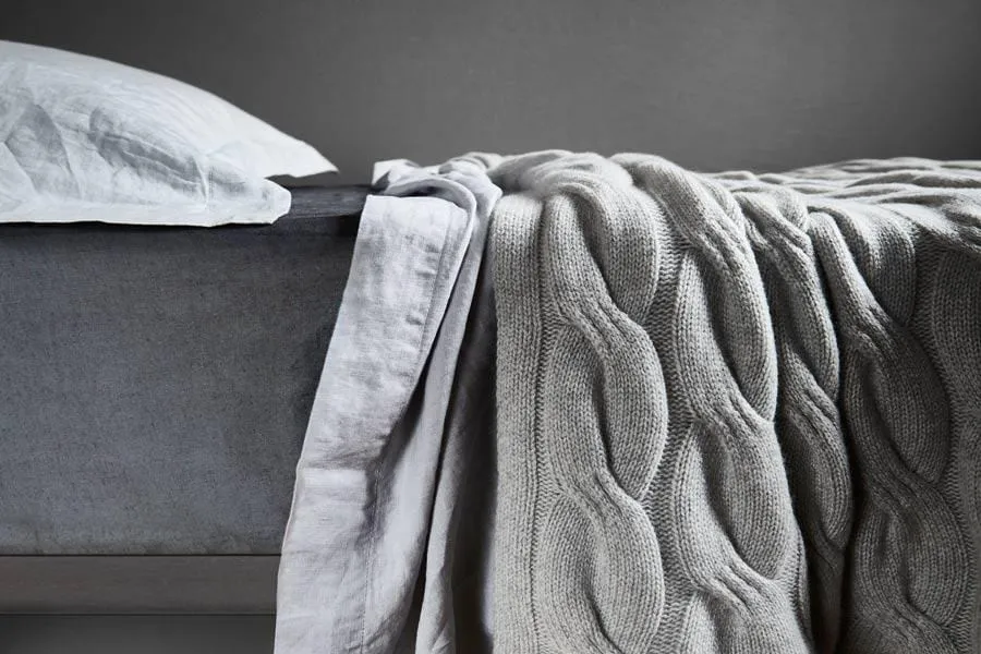 Bemboka Chunky Cable Angora & Merino Wool Throw - Pre-Shrunk