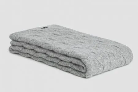 Bemboka Chunky Cable Angora & Merino Wool Throw - Pre-Shrunk