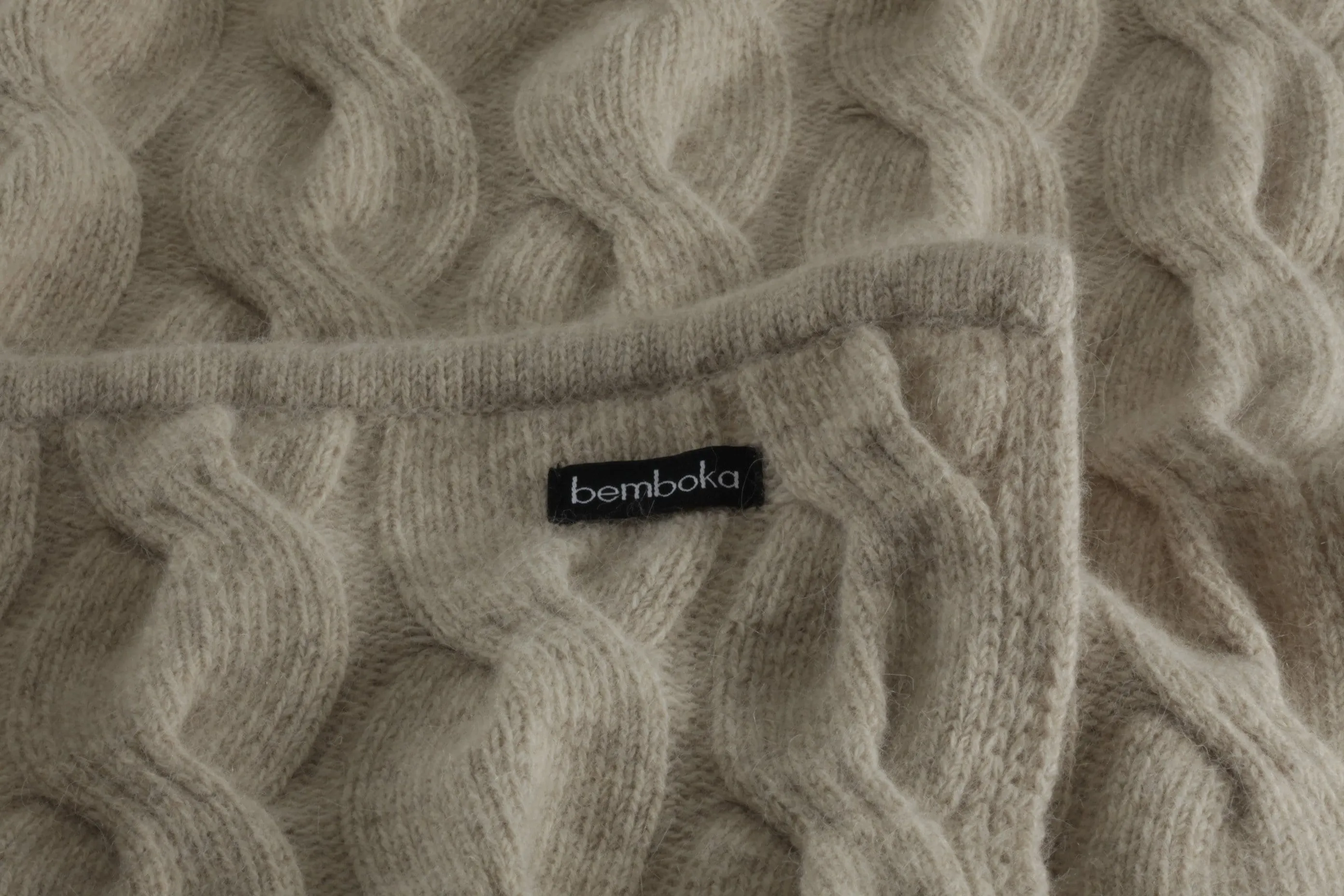 Bemboka Chunky Cable Angora & Merino Wool Throw - Pre-Shrunk