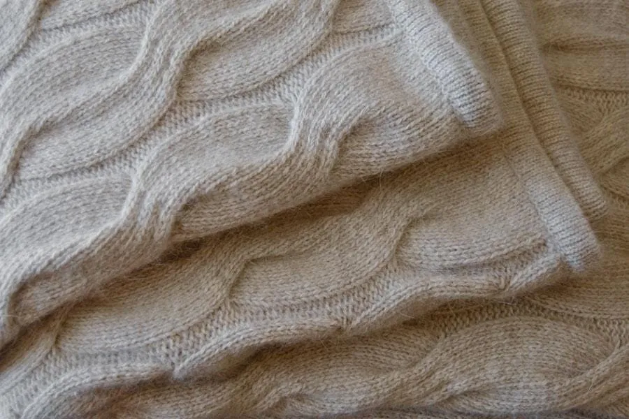 Bemboka Chunky Cable Angora & Merino Wool Throw - Pre-Shrunk