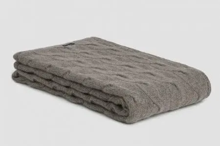 Bemboka Chunky Cable Angora & Merino Wool Throw - Pre-Shrunk