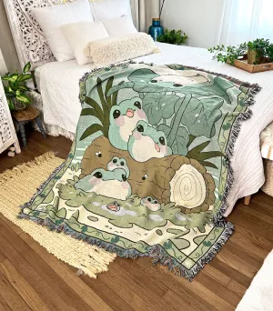 Blobfrogs Woven Blanket