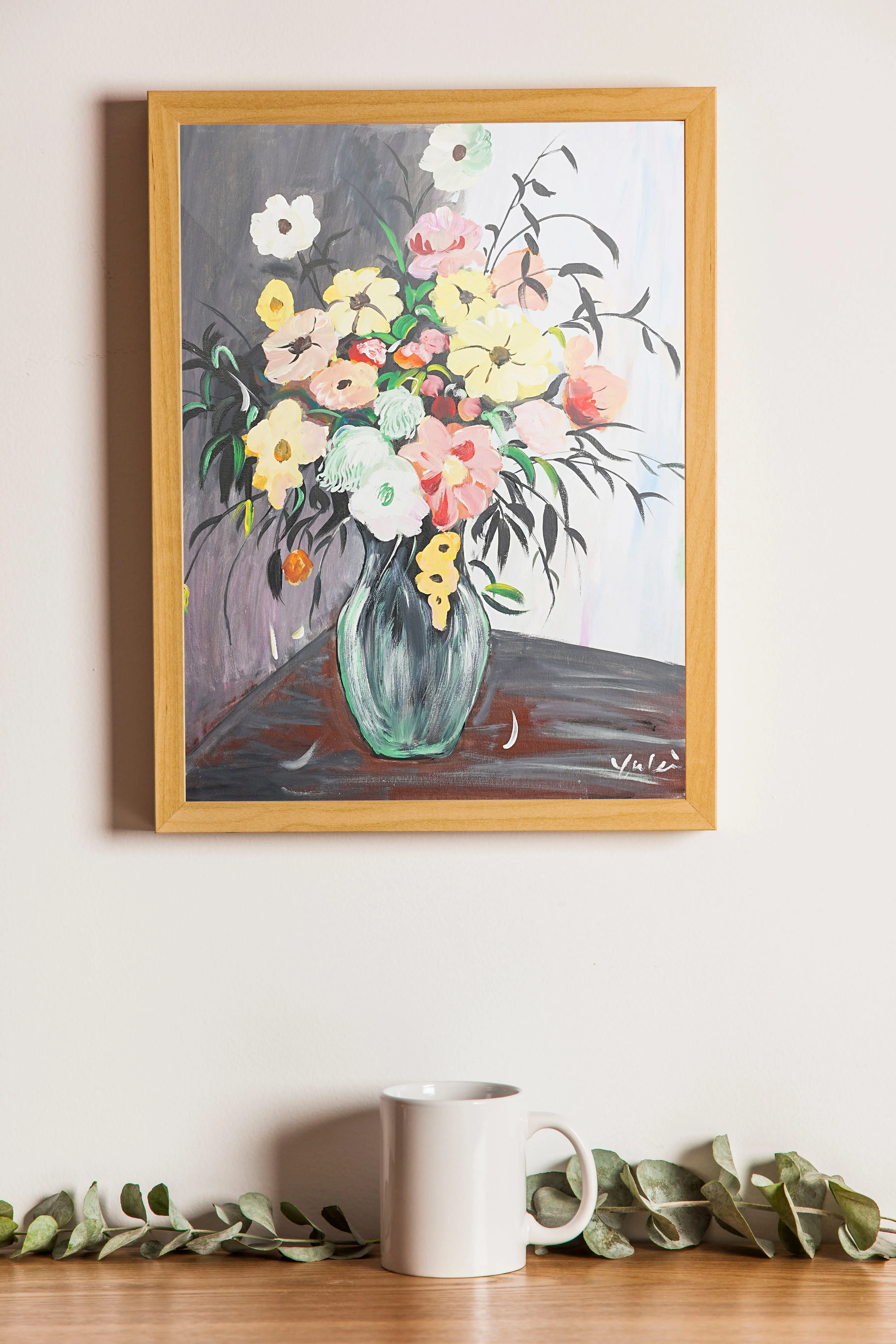 Blooming flowers, 18x24 inch acrylic painting