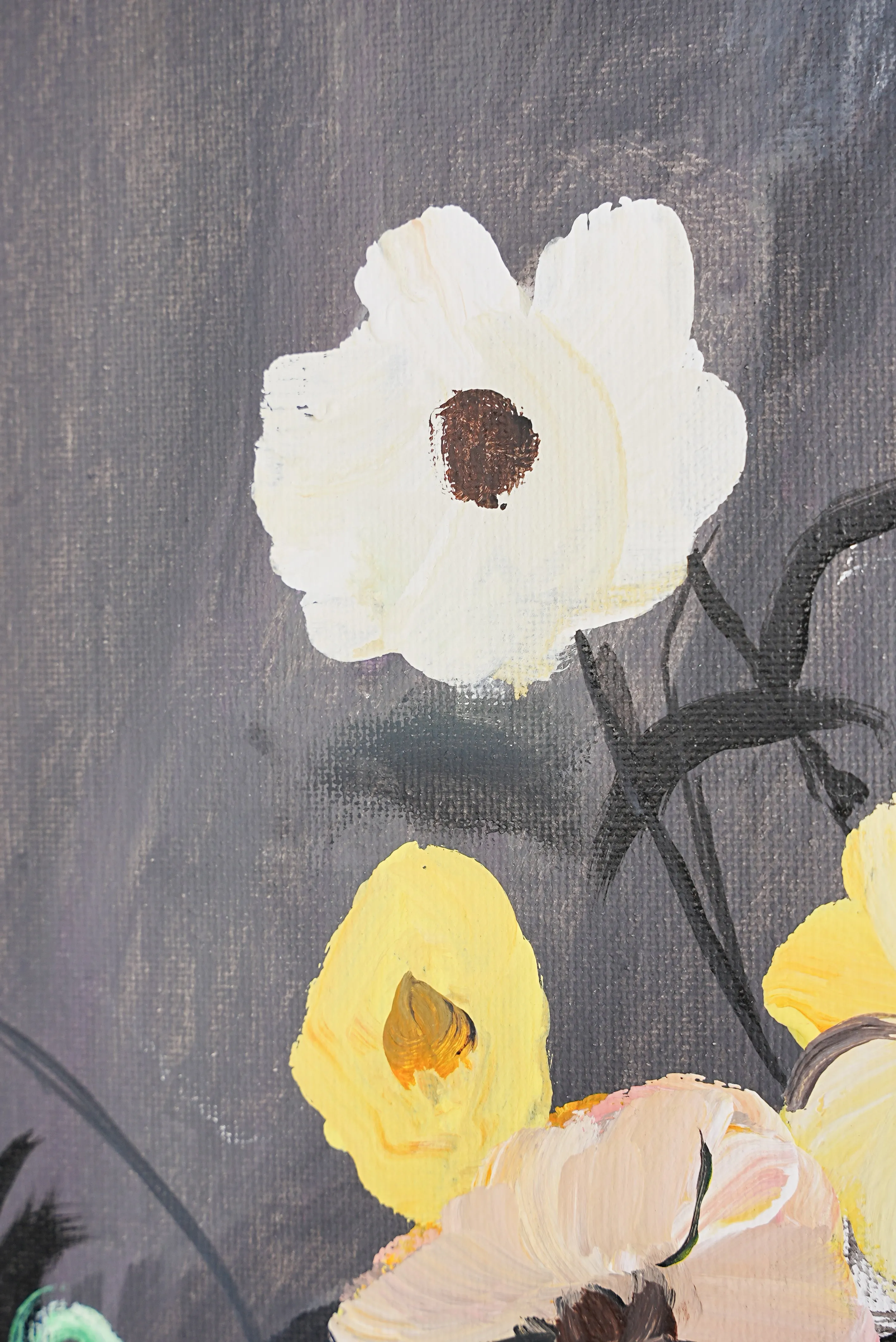 Blooming flowers, 18x24 inch acrylic painting