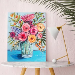 Blue Flowers Canvas Wall Art