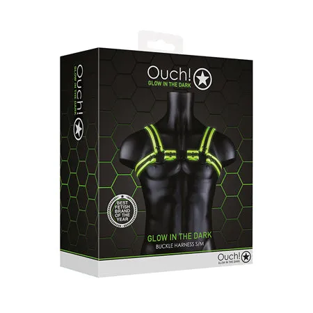 Bonded Leather Buckle Harness - Small/medium -  Glow in the Dark