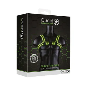 Bonded Leather Buckle Harness - Small/medium -  Glow in the Dark