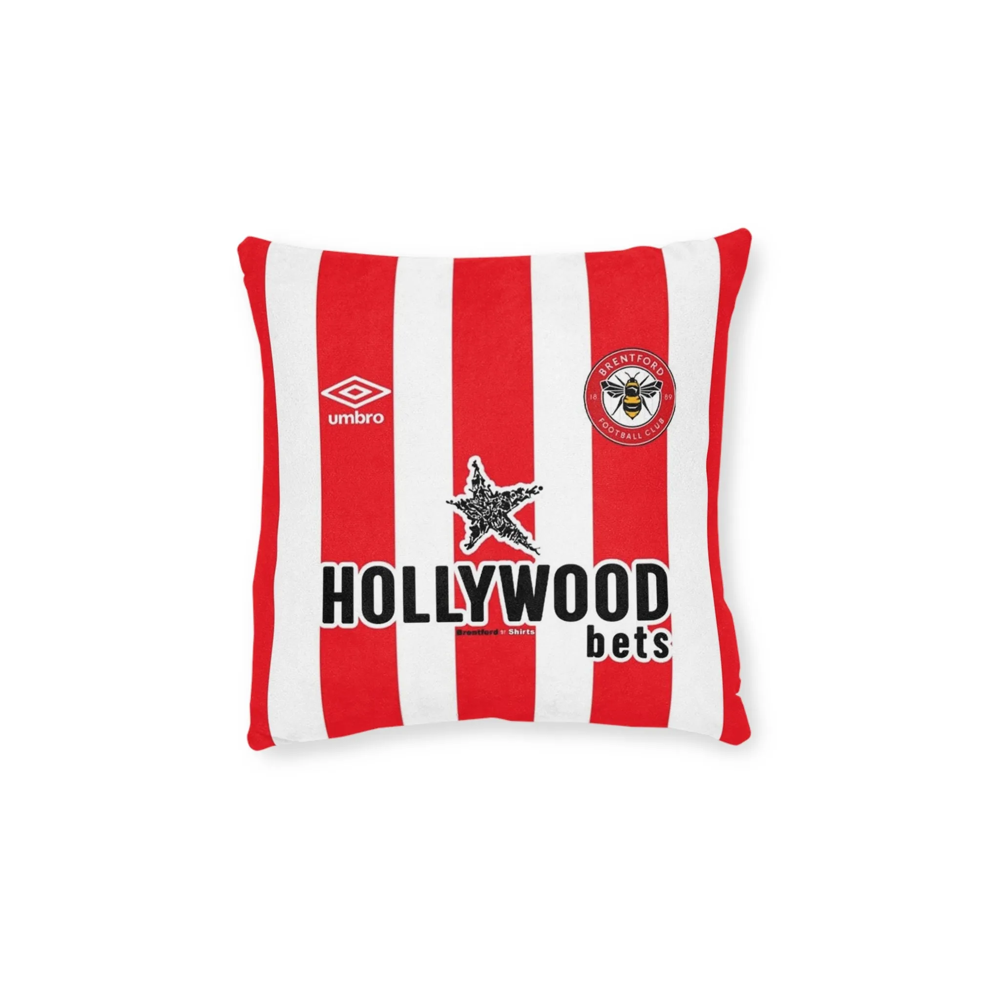 Brentford Retro Home Kit Square Pillow