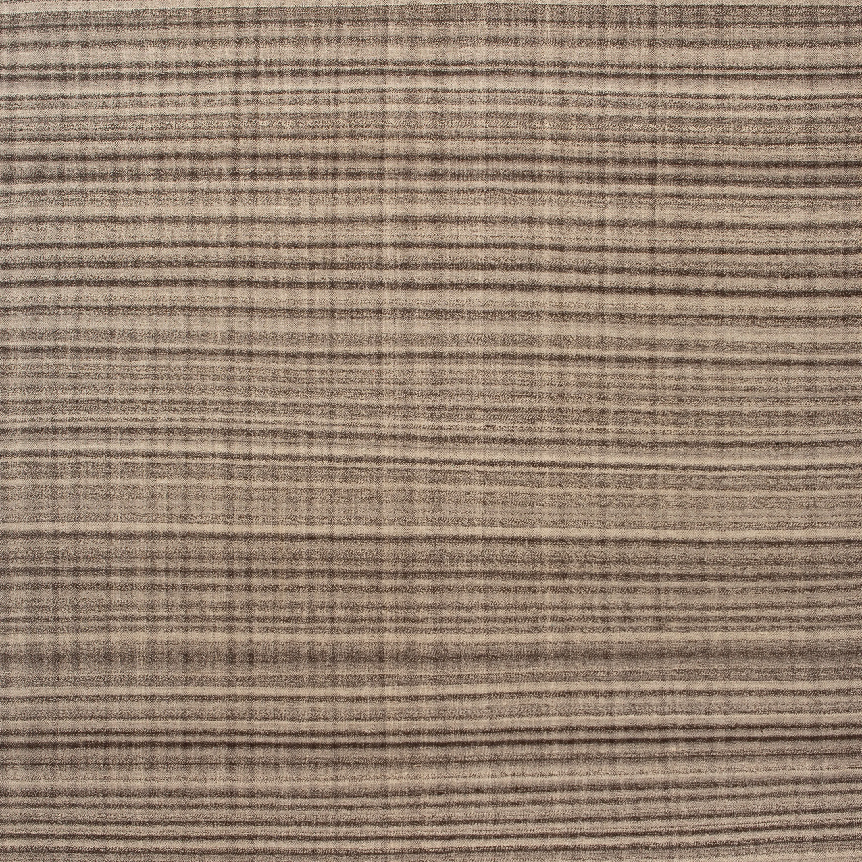 Brown Flatweave Wool Silk Blend Rug - 9' x 12'
