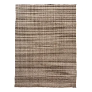 Brown Flatweave Wool Silk Blend Rug - 9' x 12'