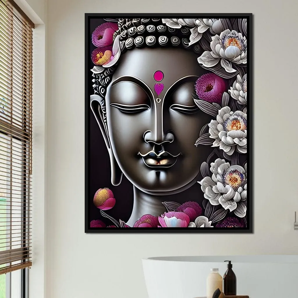 Buddha & Flowers Grey