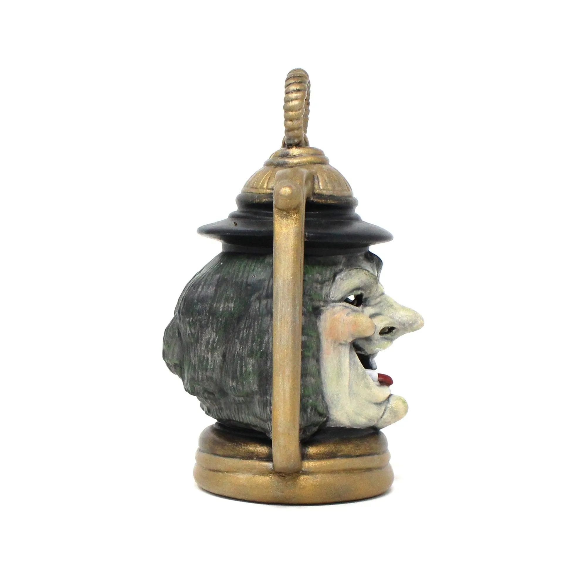 Candle Holder, Witch Face Lantern, Hand Painted Ceramic, Halloween Decor, Votive Holder