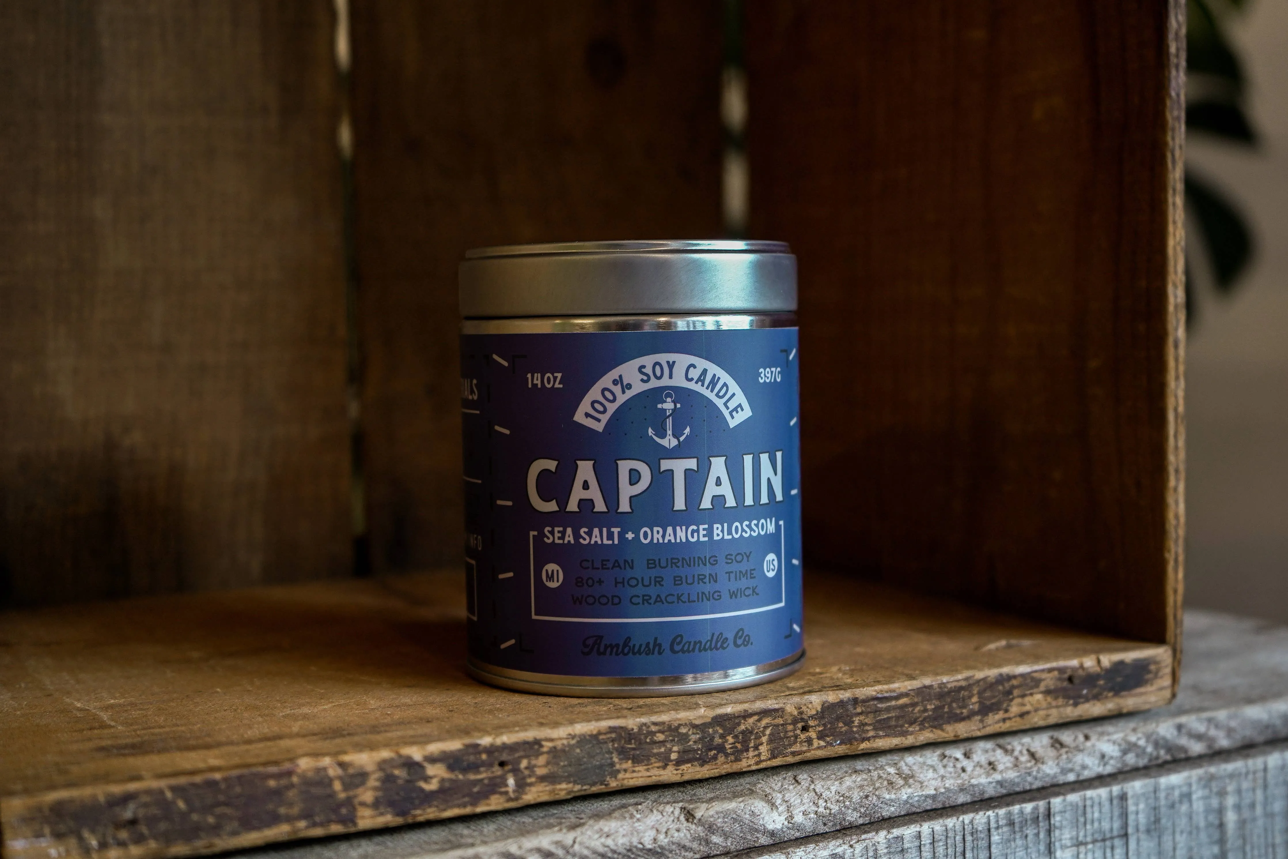 Captain | Sea Salt   Orange Blossom 14oz Soy Candle