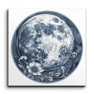 Celestial Moon & Floral Harmony Art