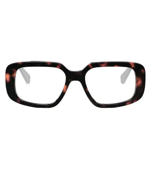 Celine Women's Shiny Dark Havana Square Optical Frame