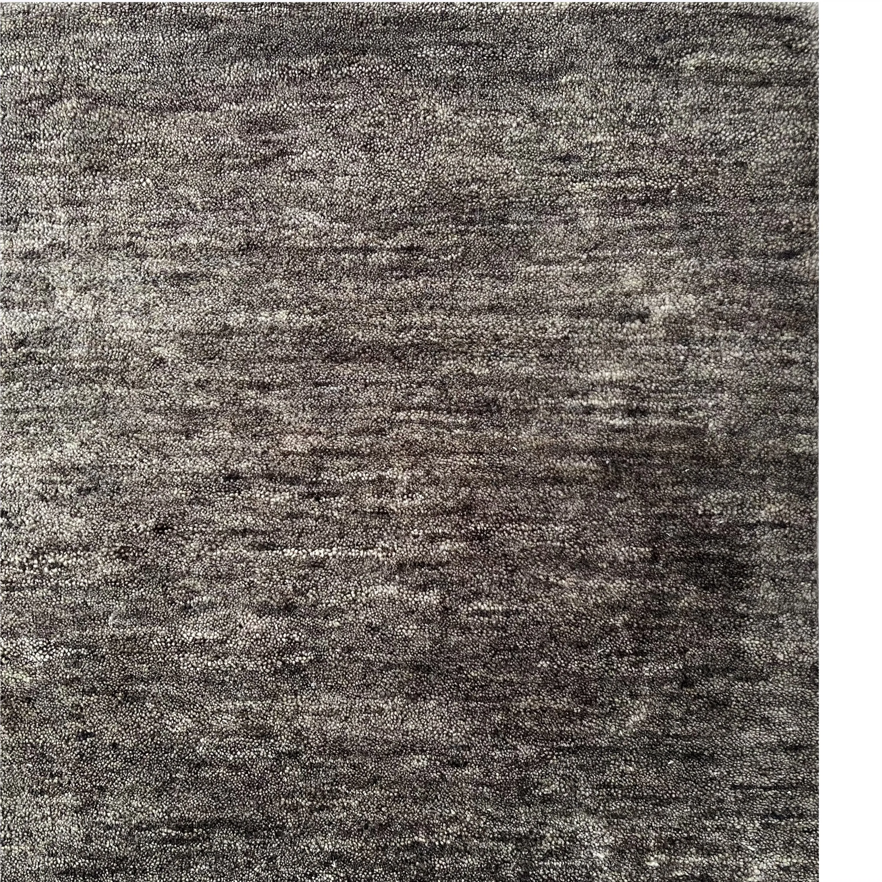 Charcoal Transitional Solid Mohair Wool Blend Rug - 8' x 10'