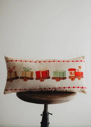 Christmas Gift Train | Throw Pillow Cover | 20x10 | Decorative Pillows for Couch | Christmas Throw Pillows | Christmas Home Decor | Mom Gift