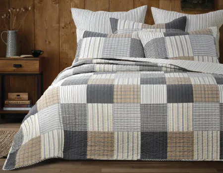 Coastal Country Vintage Patchwork Quilted Cotton Throw Rug