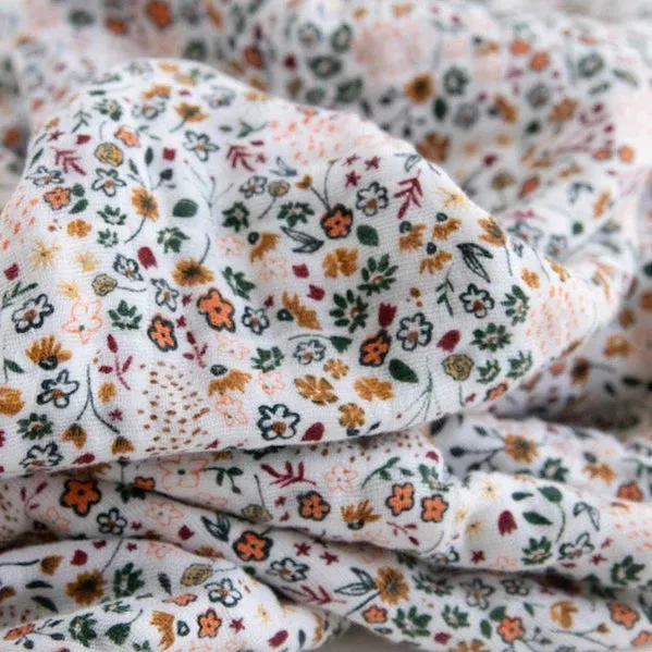 Cotton Muslin Baby Quilt (Pressed Petals)