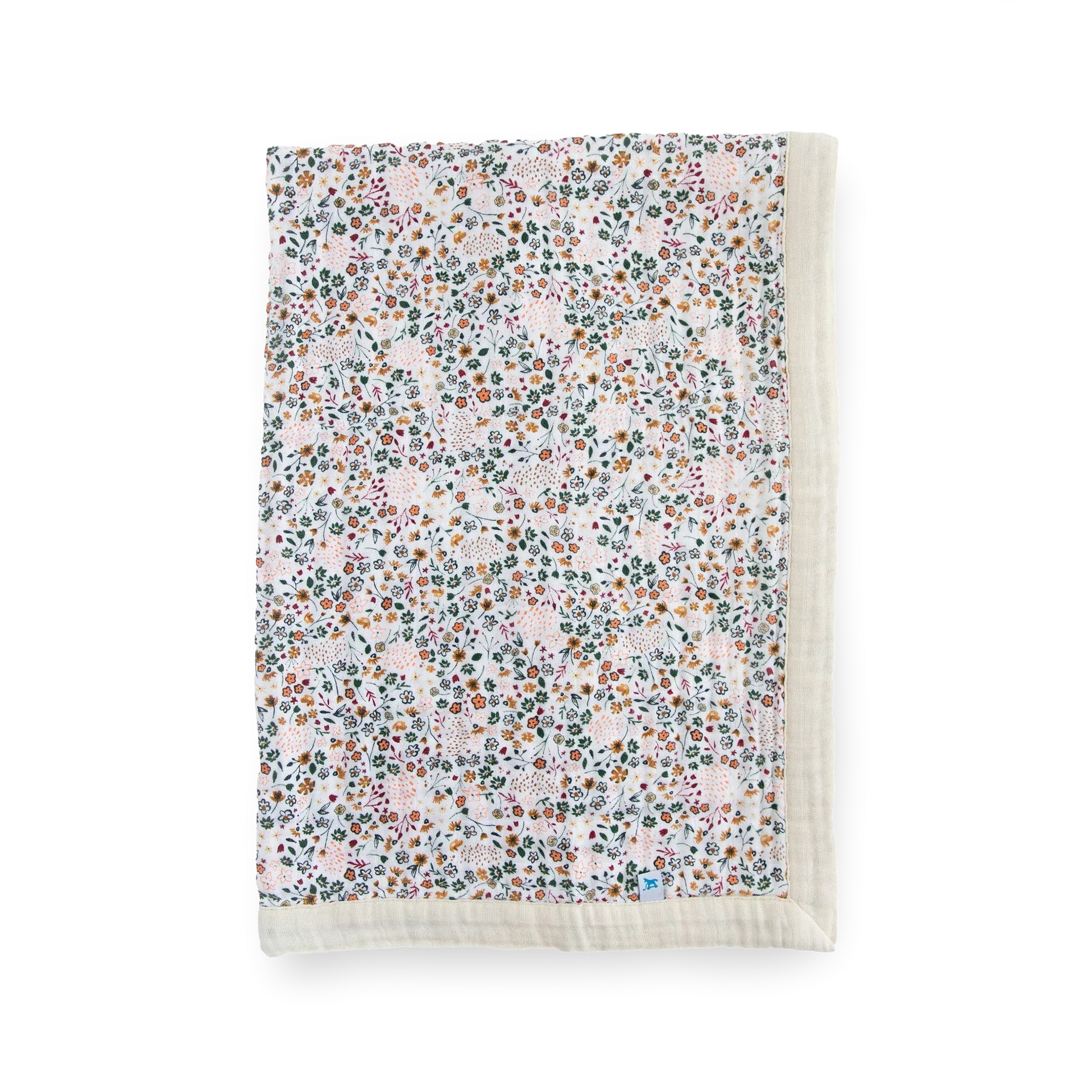 Cotton Muslin Baby Quilt (Pressed Petals)