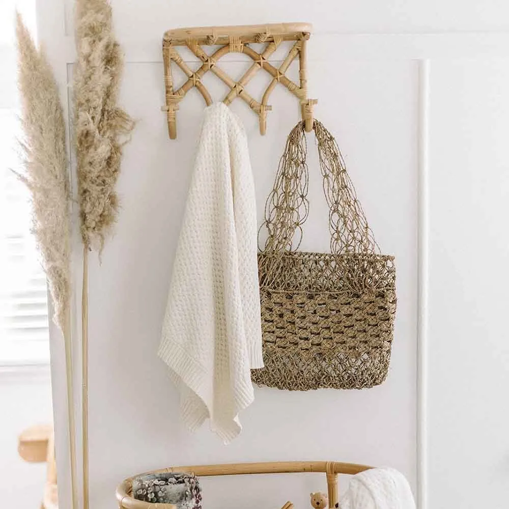 Cream Diamond Knit Blanket