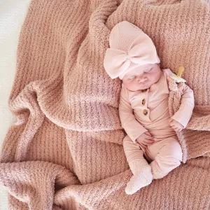 CuddleLane™ Luxe Waffle Blankets | Wild Rose